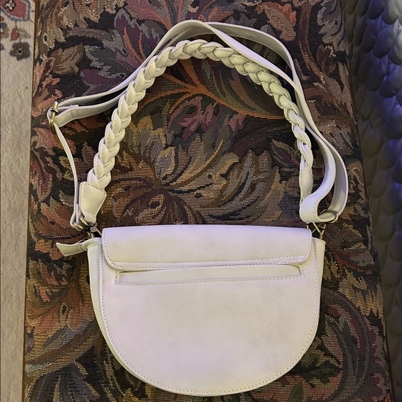 Joy Susan Womens Elegant Cream Luna Crescent Shoulder Bag - Picture 2 of 4